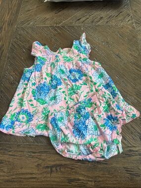 Lilly Pulitzer Conch Shell Pink Rumor Has It bloomer set - 3-6M
